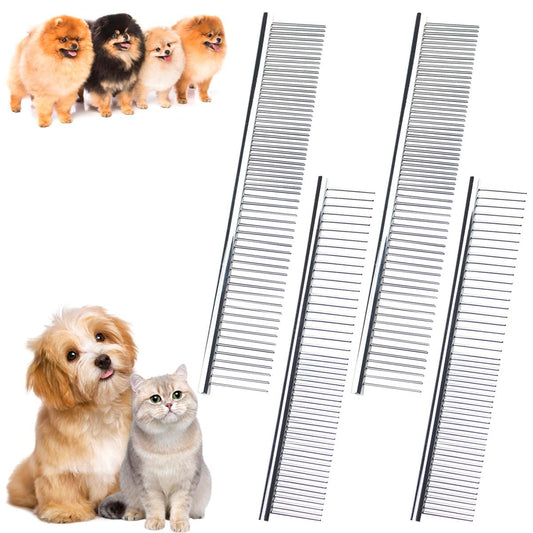 4 PCS Stainless Steel Pet Dematting Comb Set | Dogs & Cats