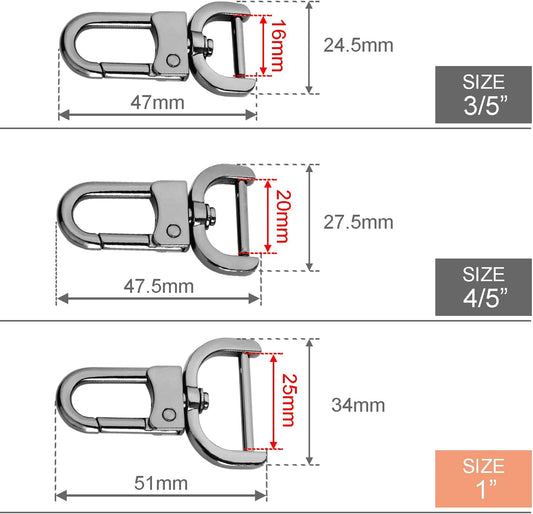 Metal Lobster Claw Snap Hook 6-Pack | for Pet Collars and Leads
