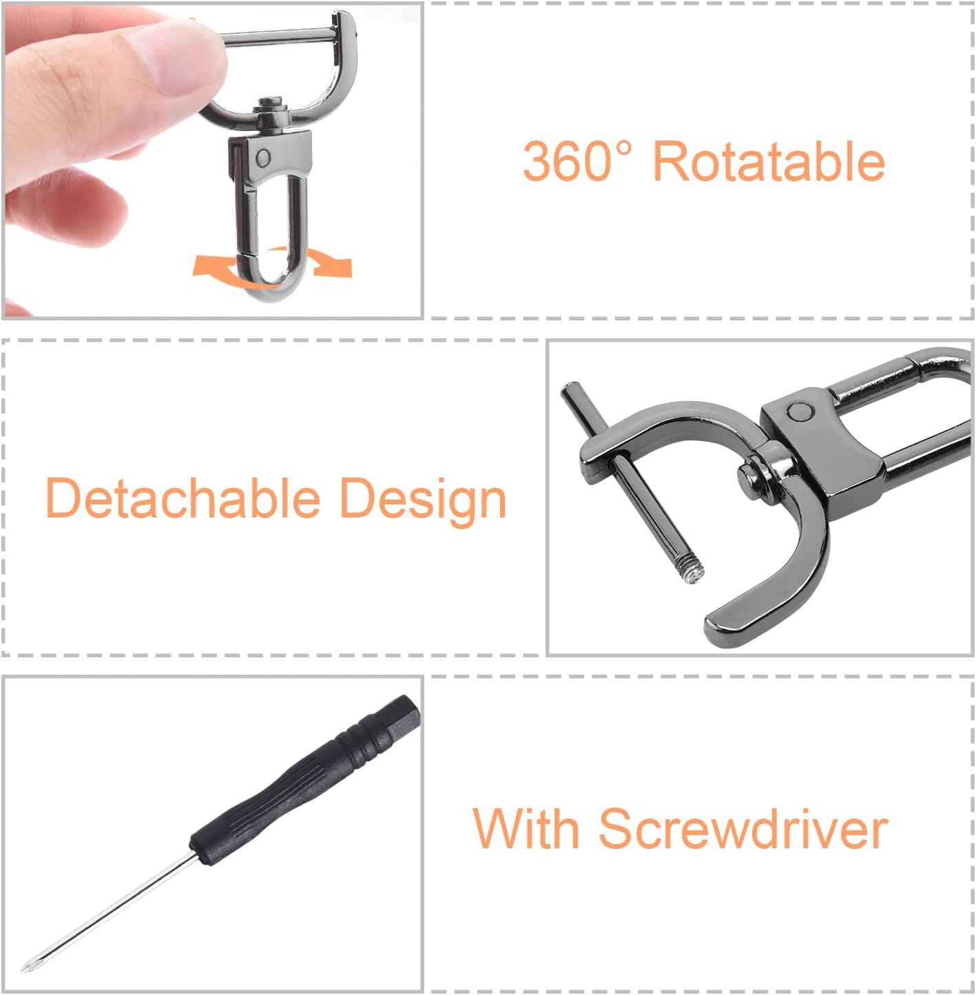 Metal Lobster Claw Snap Hook 6-Pack | for Pet Collars and Leads