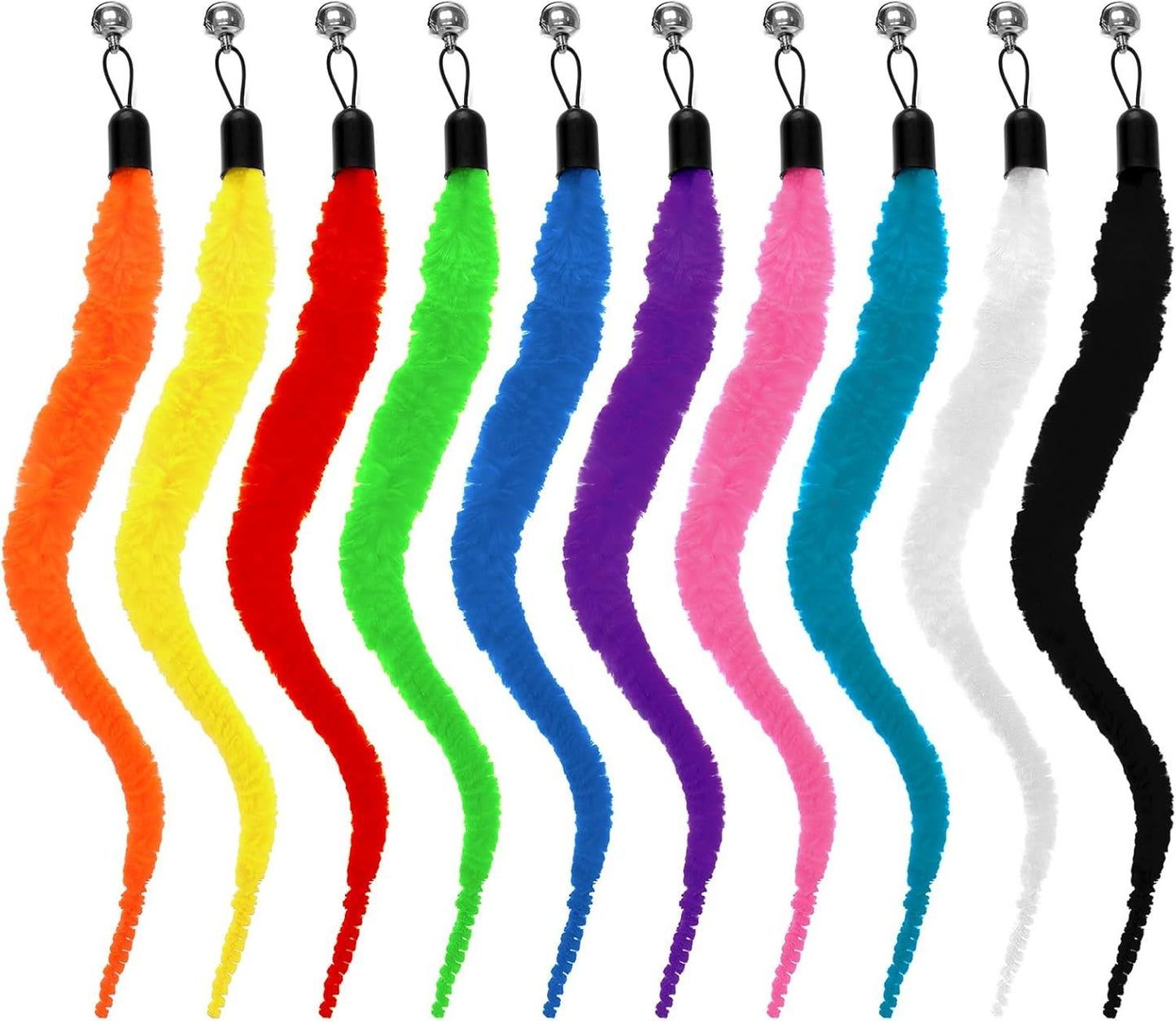 Cat Worm Toys 10-Pack | Colourful Interactive Wand Attachments