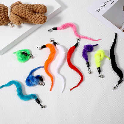 Cat Worm Toys 10-Pack | Colourful Interactive Wand Attachments