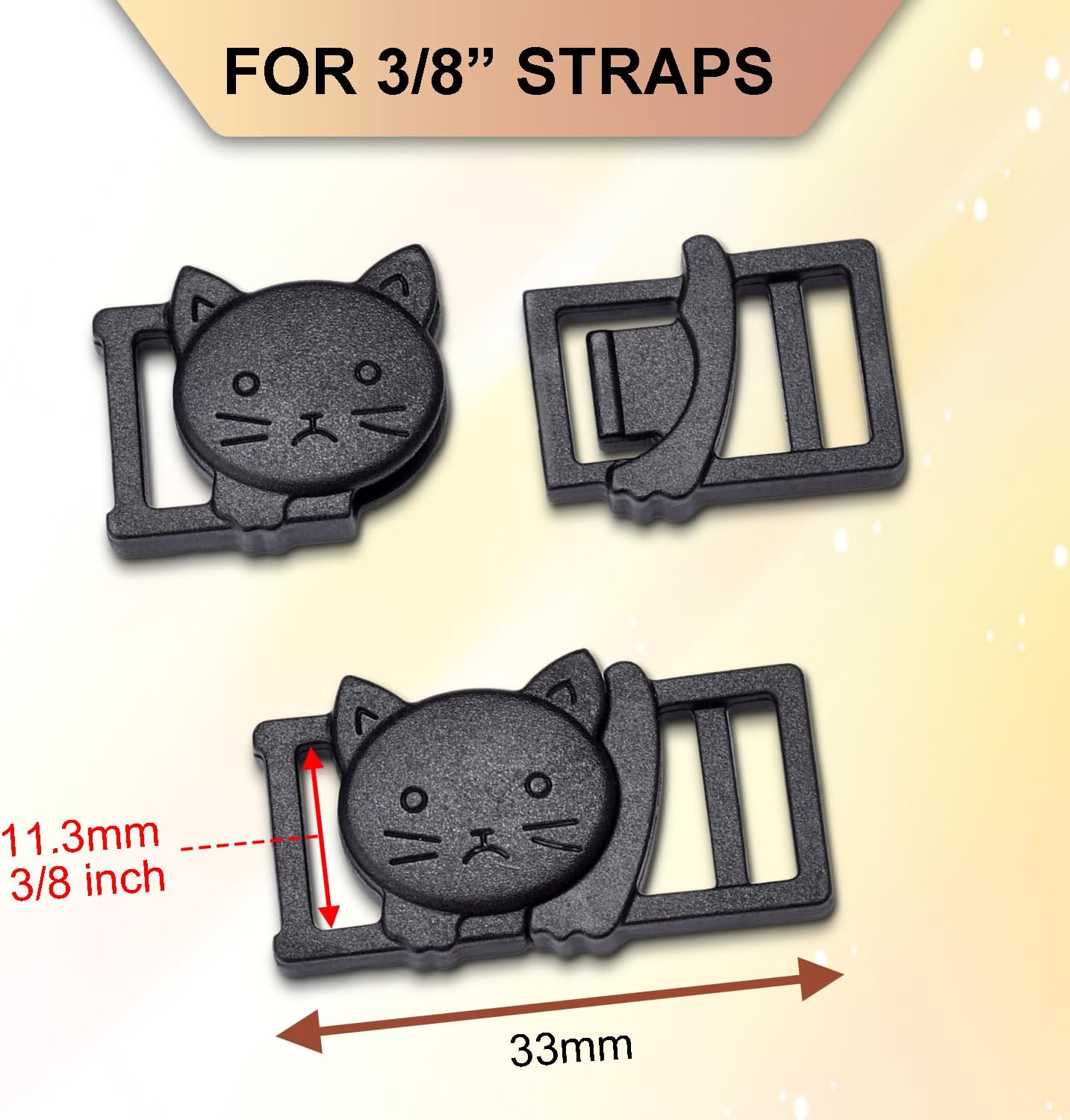Cat Collar Breakaway Safety Clasp 25-Pack | Black