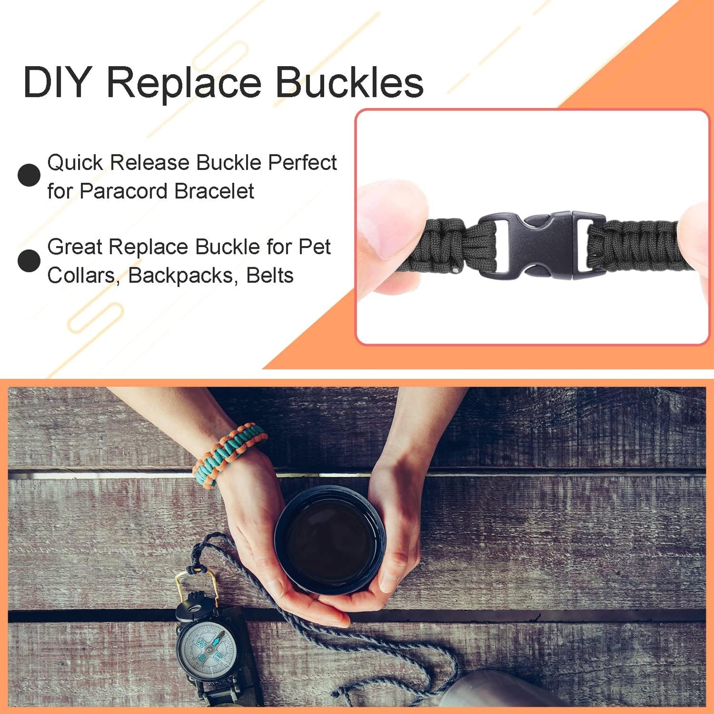Dog Collar Buckle 30-Pack | 5/8 Inch Side Release