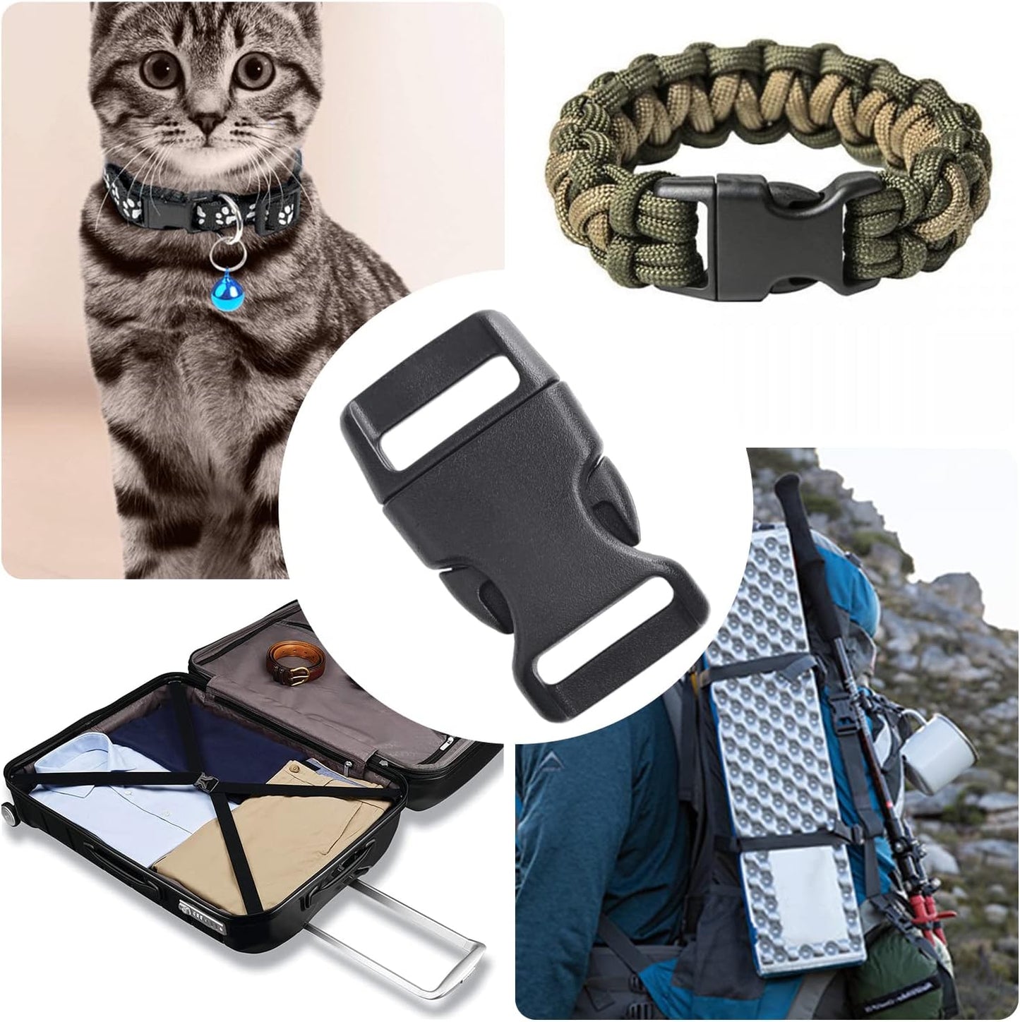 Dog Collar Buckle 30-Pack | 5/8 Inch Side Release