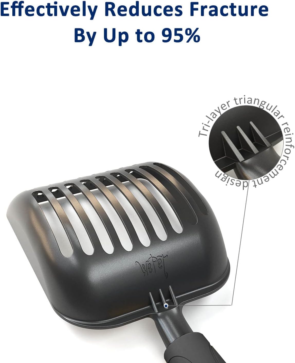 Cat Litter Scoop | Non-Stick Aluminum Alloy | Coated Black