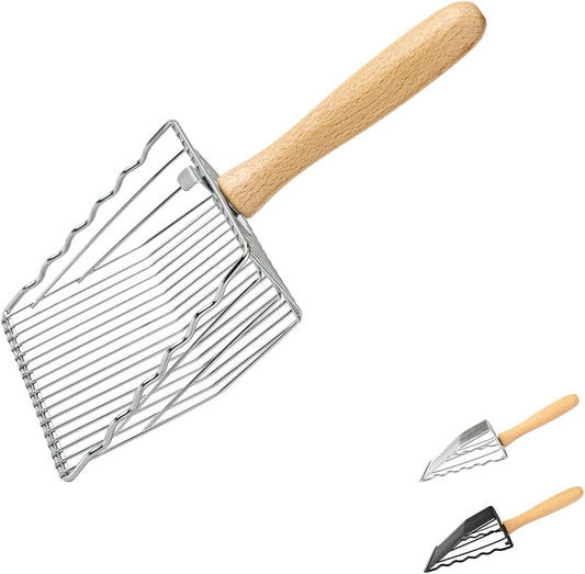 Premium Metal Cat Litter Scoop | 5X Speed Sifter | Silver