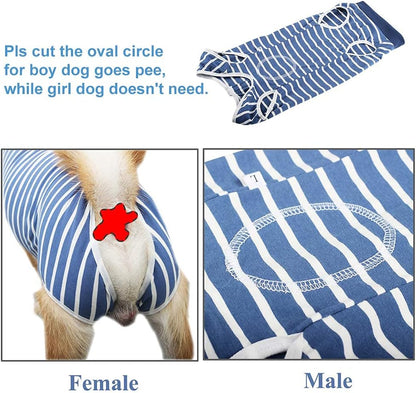 Dog Surgery Recovery Suit | Breathable Abdominal Wound Wear | S/M