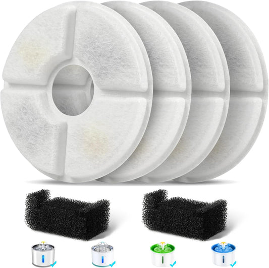 Pet Fountain Replacement Filters 4-Pack | Flower-Type Carbon