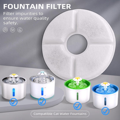 Pet Fountain Replacement Filters 4-Pack | Flower-Type Carbon