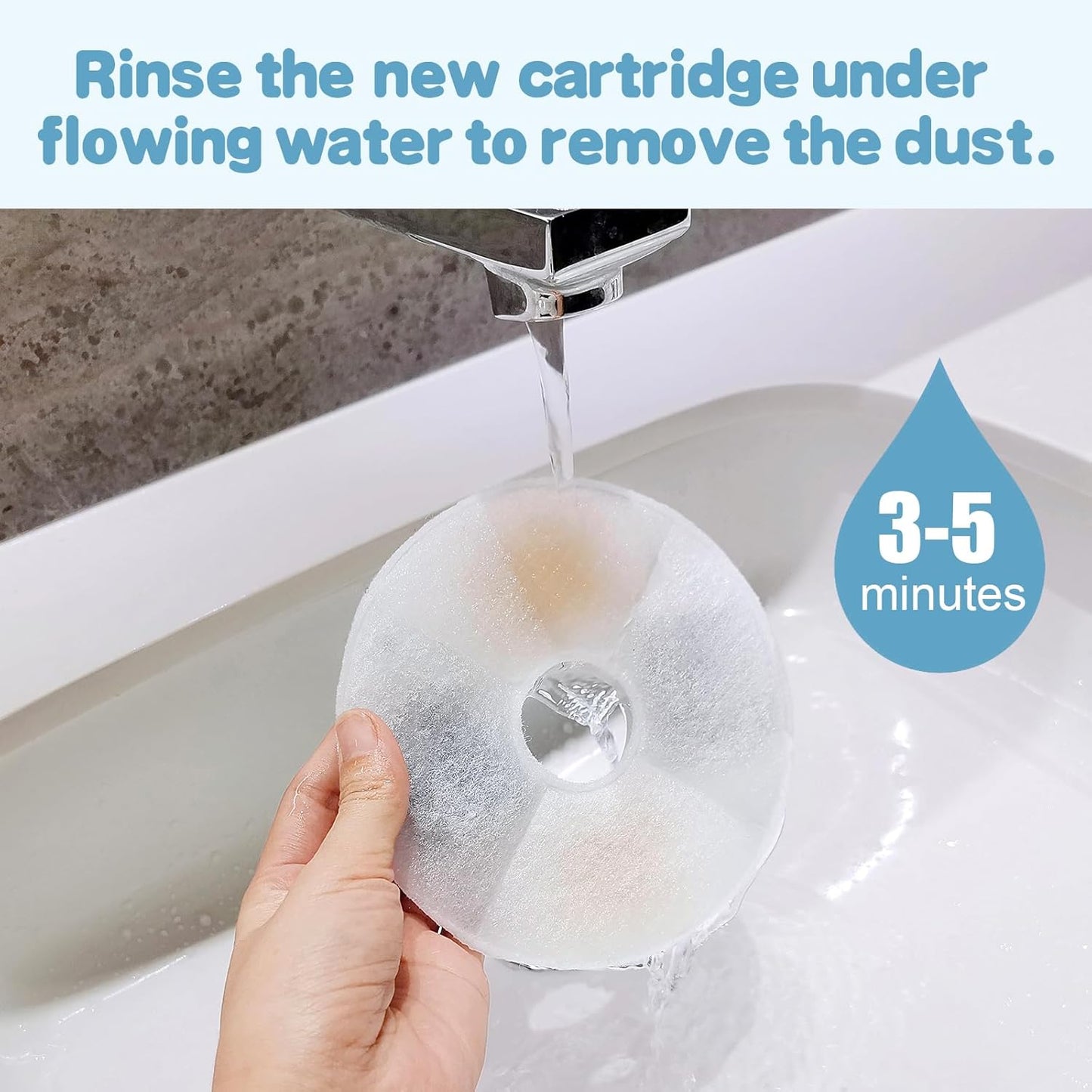 Cat Water Fountain Replacement Filters | 8 Pack