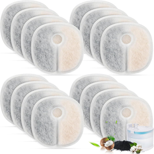 Cat Water Fountain Replacement Filters | 16 Pack
