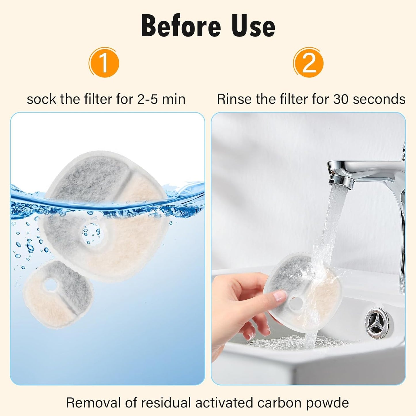 Cat Water Fountain Replacement Filters | 16 Pack