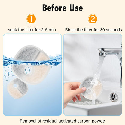 Cat Water Fountain Replacement Filters | 16 Pack