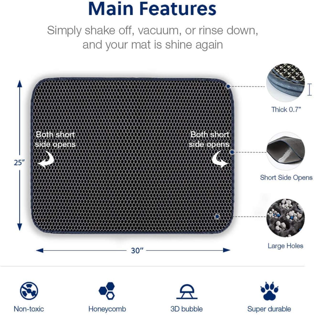 Cat Litter Trapping Mat | Honeycomb Double Layer | Waterproof