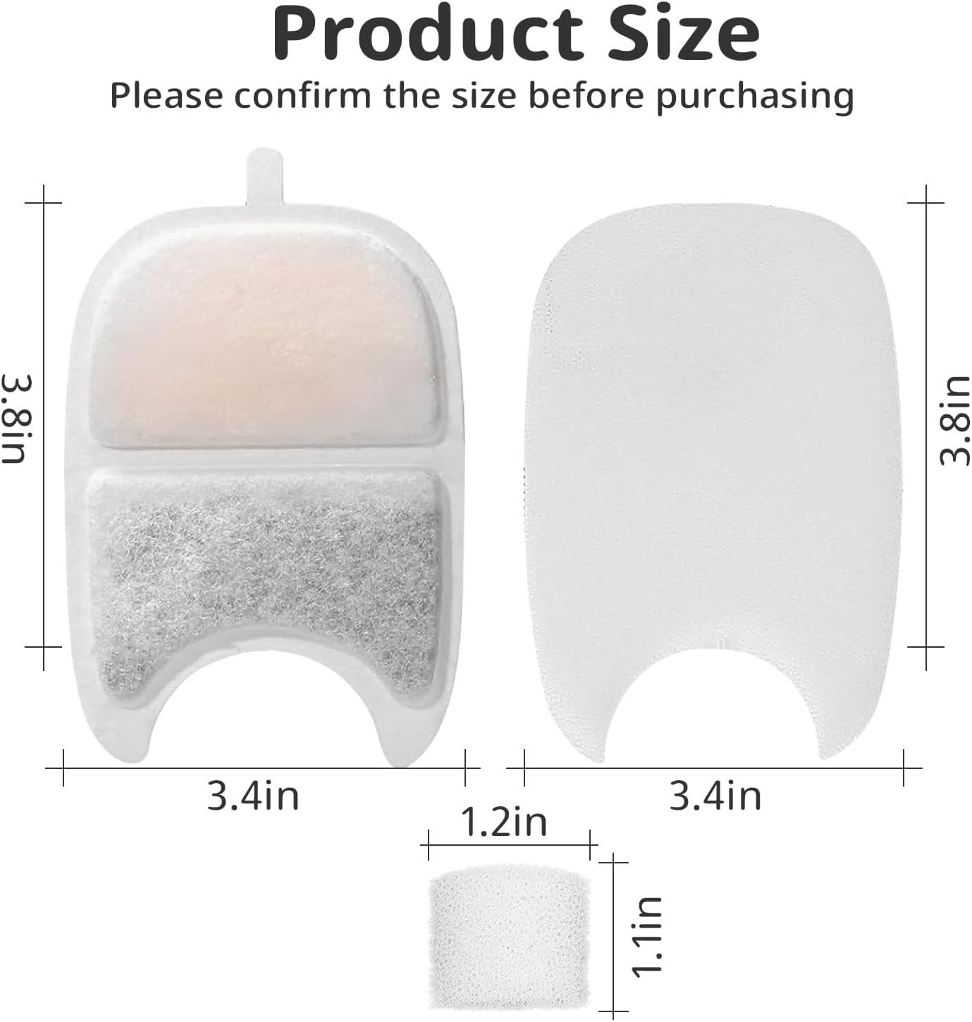 Cat Fountain Sponge Filter Replacement 12-Set
