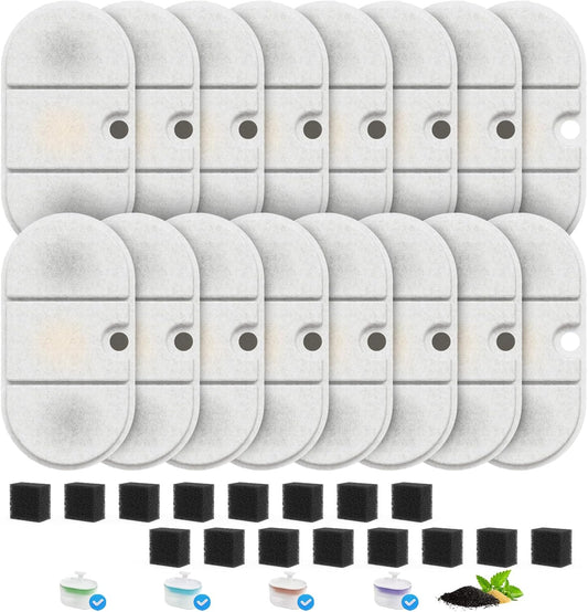Cat Fountain Replacement Filters 16-Pack | PLWF002 Carbon