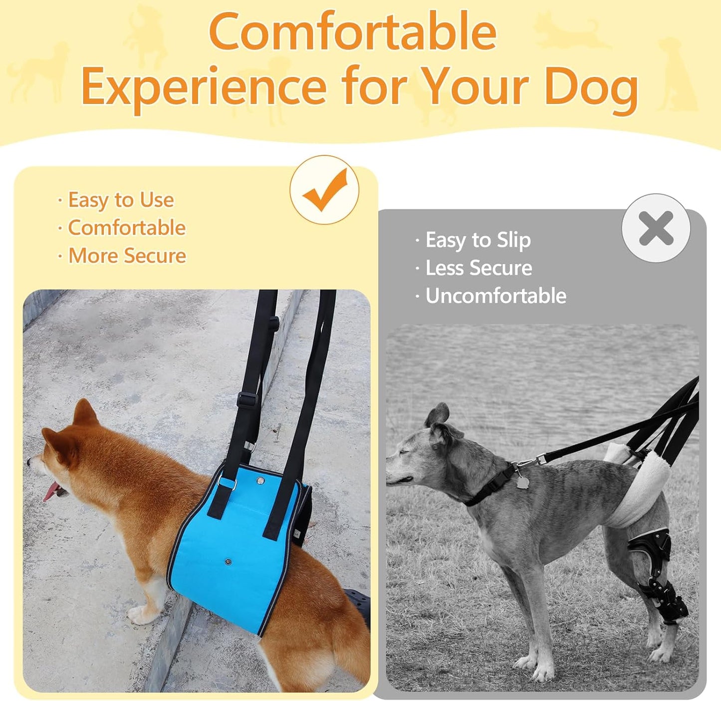 Dog Lift Harness Sling for Large Dogs | Rear Leg Support Mobility Aid