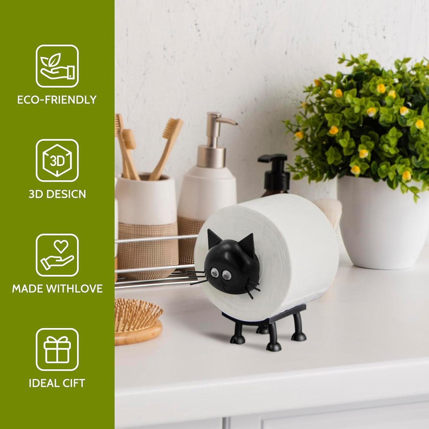 3D Printed Cat Toilet Roll Holder | Cat Lover Gift