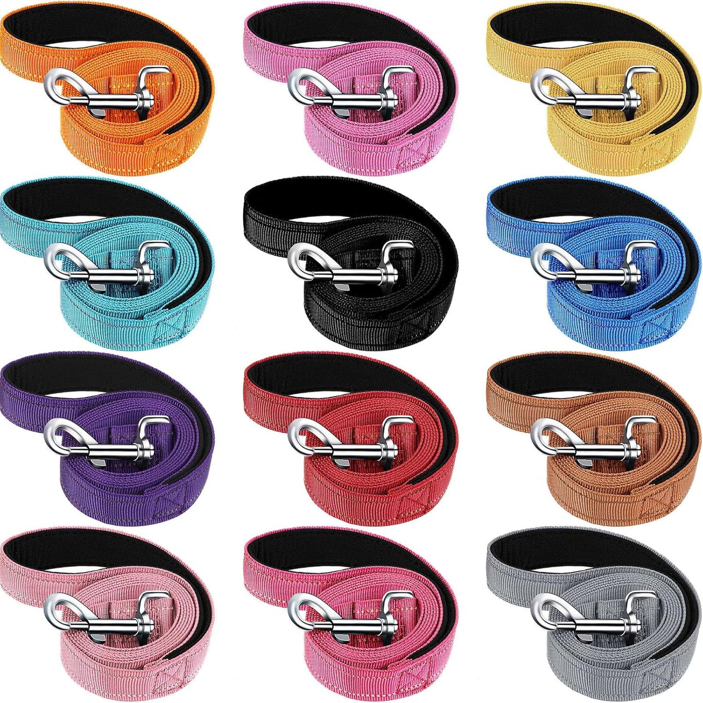 Reflective Dog Leash | Bulk 12 Pack | Padded Handle