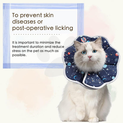 Soft Cat Recovery Cone Collar | Adjustable | Starry Sky Print | Size M