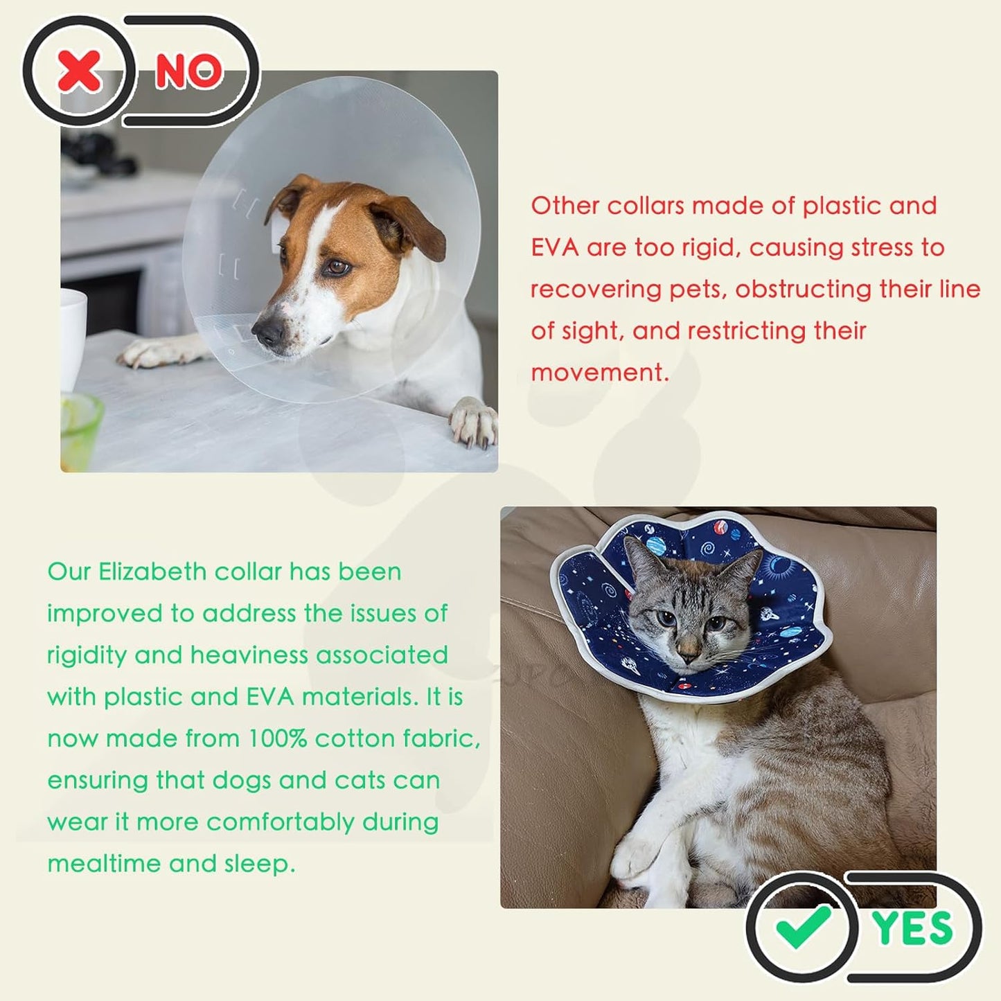 Soft Cat Recovery Cone Collar | Adjustable | Starry Sky Print | Size M