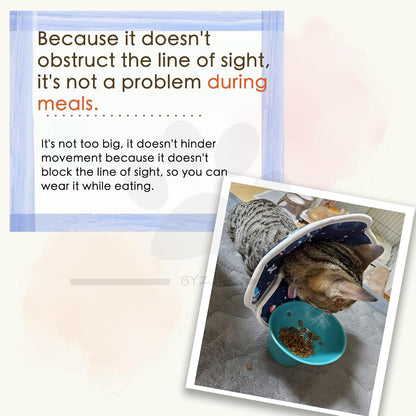 Soft Cat Recovery Cone Collar | Adjustable | Starry Sky Print | Size M