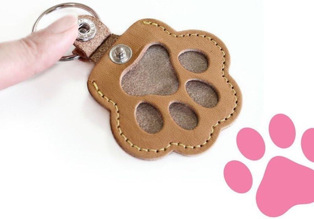 Pet Hair Memorial Keychain Pouch | 3-Pack | Leather Cat Paw Design