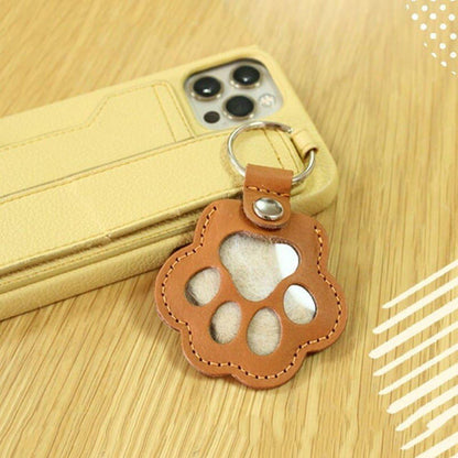 Pet Hair Memorial Keychain Pouch | 3-Pack | Leather Cat Paw Design