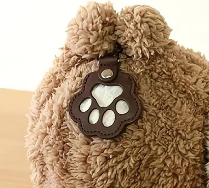 Pet Hair Memorial Keychain Pouch | 3-Pack | Leather Cat Paw Design