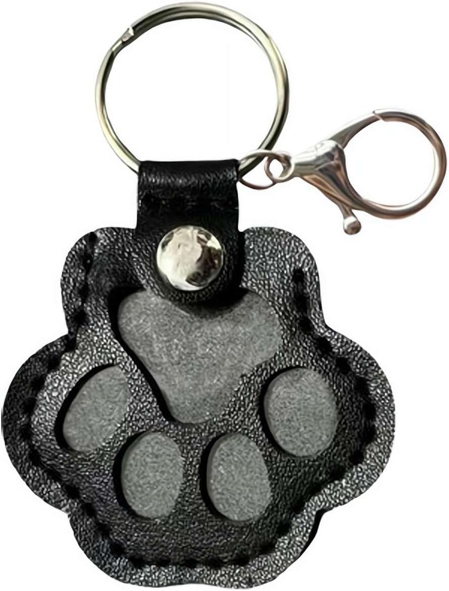 Pet Hair Keepsake Box | Dog & Cat Memorial | Leather Paw Keychain