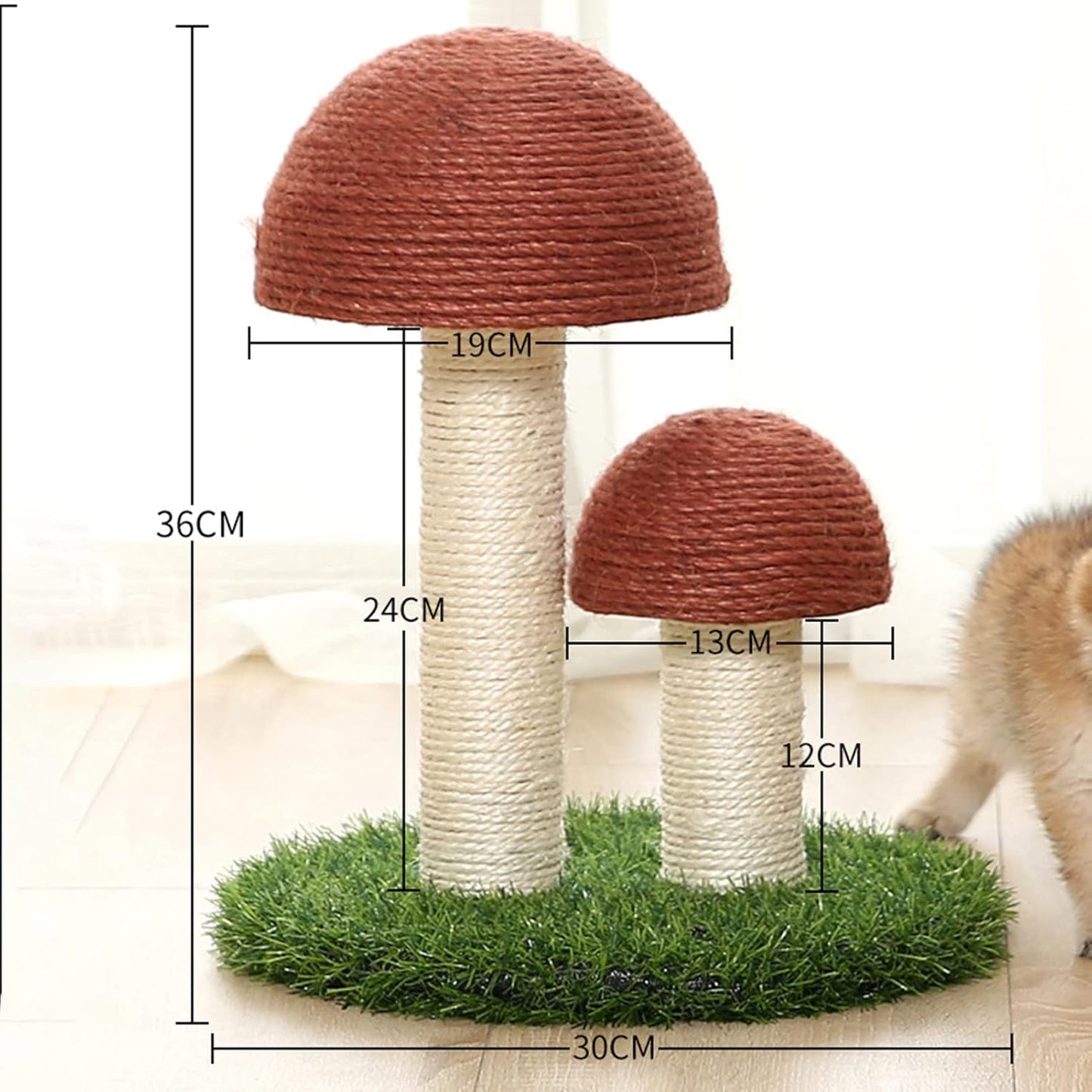 Mushroom Cat Scratching Post with Sisal | Multi-Level Climbing Shelf