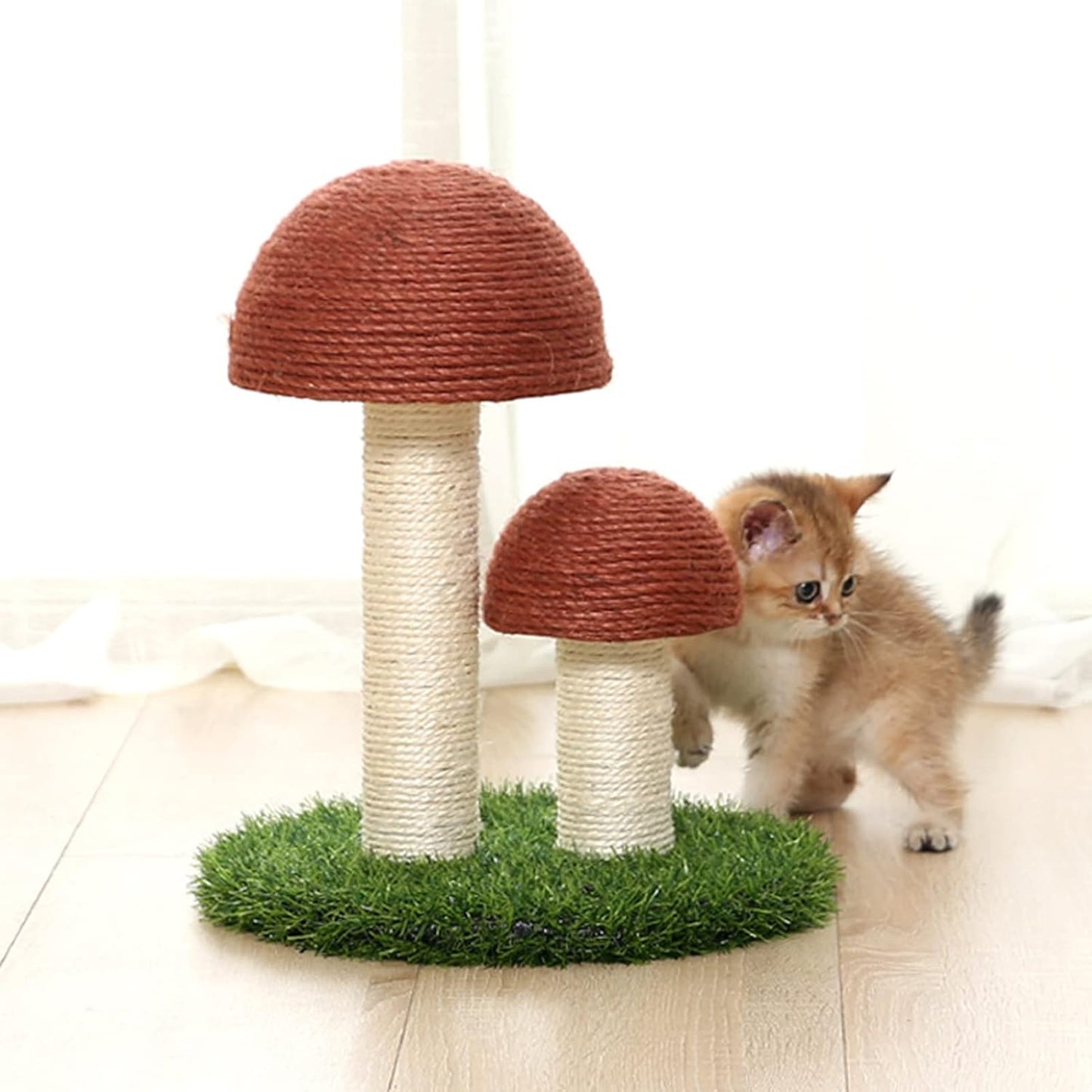 Mushroom Cat Scratching Post with Sisal | Multi-Level Climbing Shelf