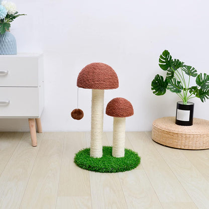 Mushroom Cat Scratching Post with Sisal | Multi-Level Climbing Shelf