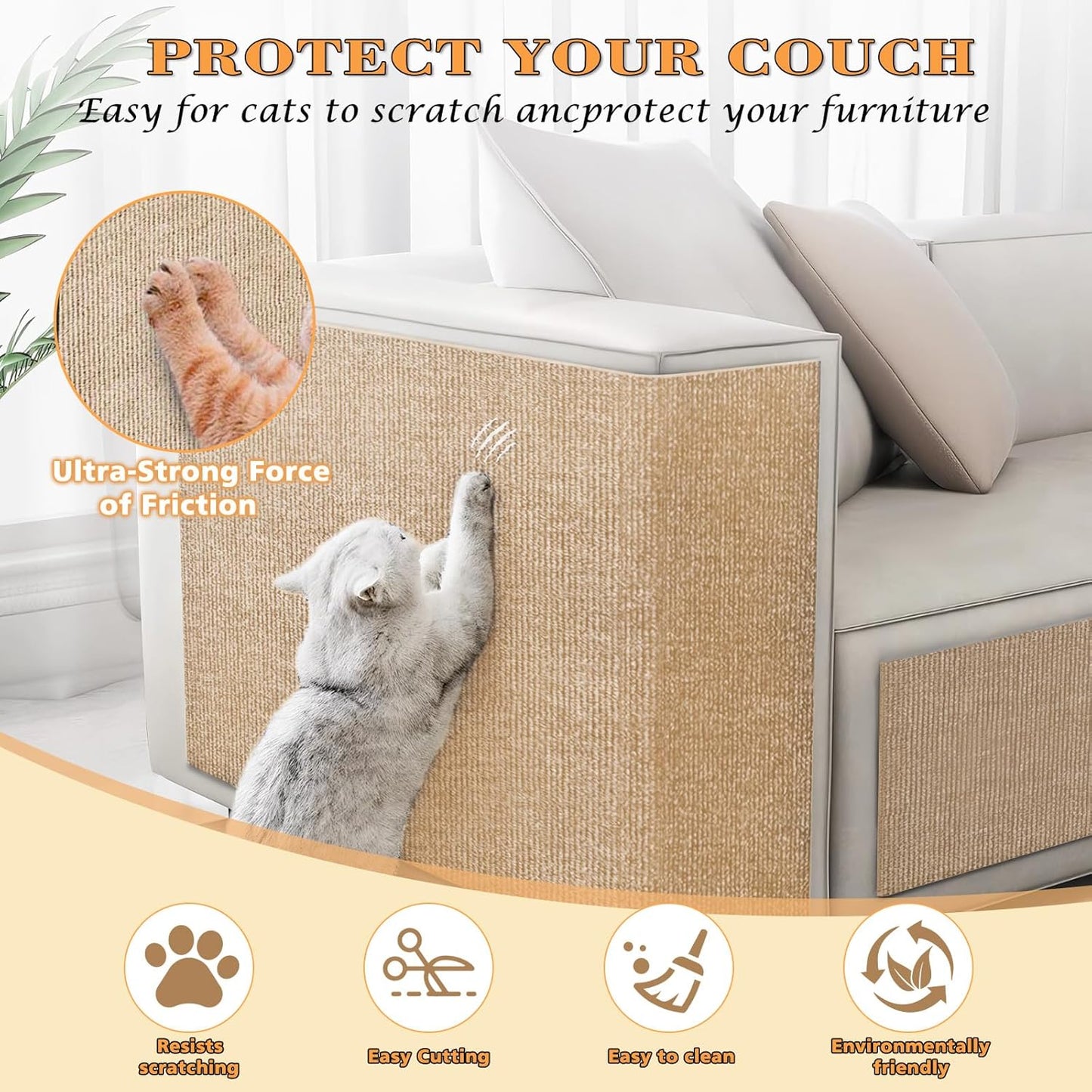 Cat Scratching Carpet | Self-Adhesive Wall Mat