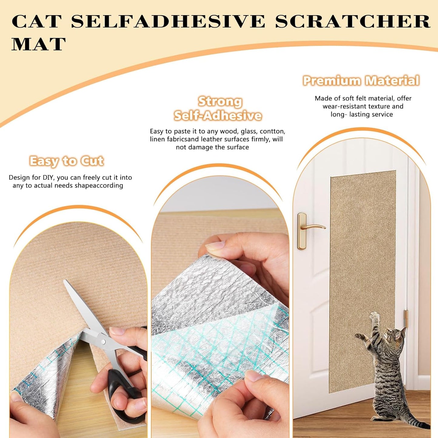 Cat Scratching Carpet | Self-Adhesive Wall Mat