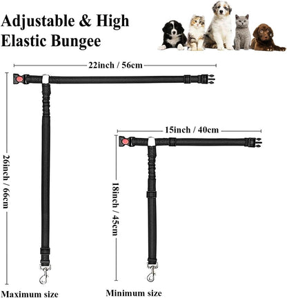 Dog Car Seat Belt | 2 Pack | Elastic Bungee Buffer