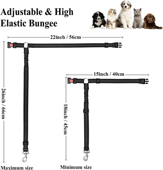 Dog Car Seat Belt | 2 Pack | Elastic Bungee Buffer