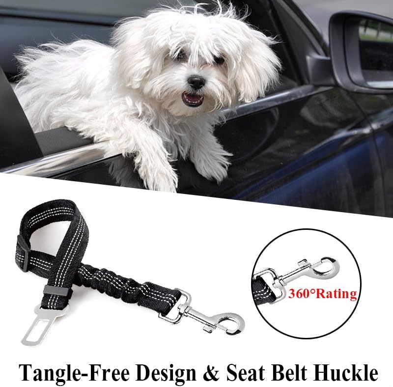 Dog Car Seat Belt | 2 Pack | Elastic Bungee Buffer