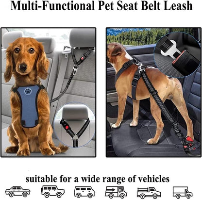 Dog Car Seat Belt | 2 Pack | Elastic Bungee Buffer