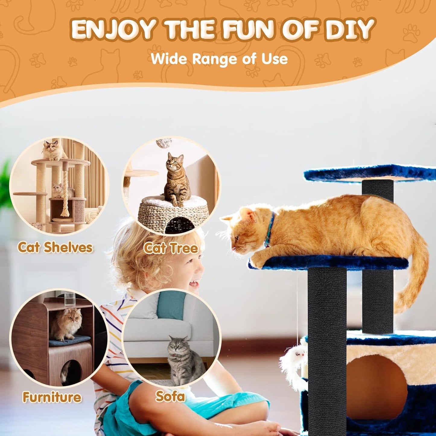 Cat Scratching Mat | Self-Adhesive Trimmable Sisal