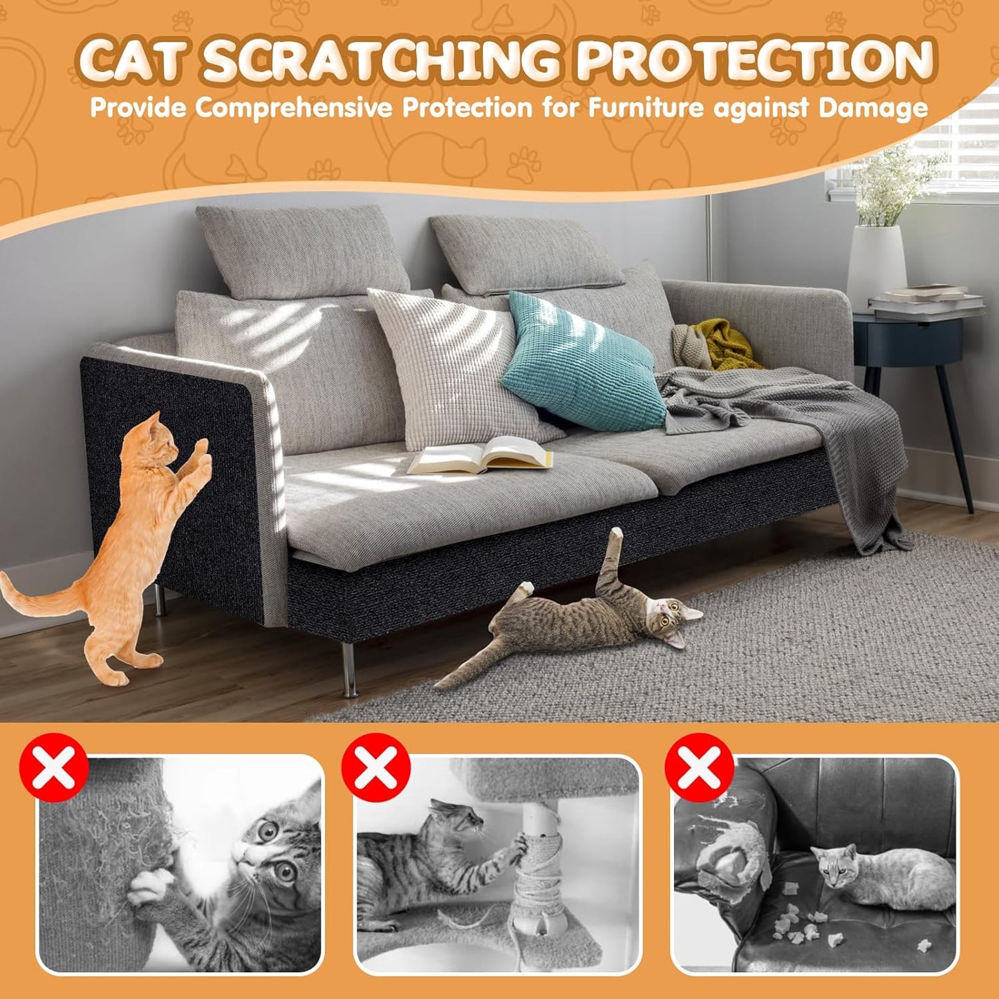 Cat Scratching Mat | Self-Adhesive Trimmable Sisal