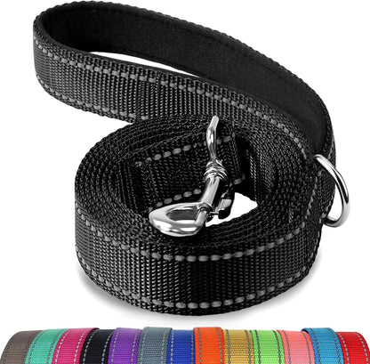 Reflective Dog Leash | 6FT Double-Sided Nylon | Padded Handle