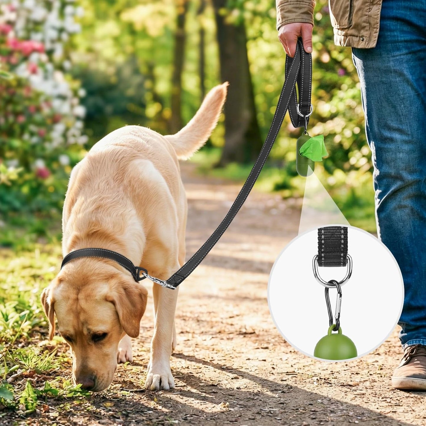Reflective Dog Leash | 6FT Double-Sided Nylon | Padded Handle