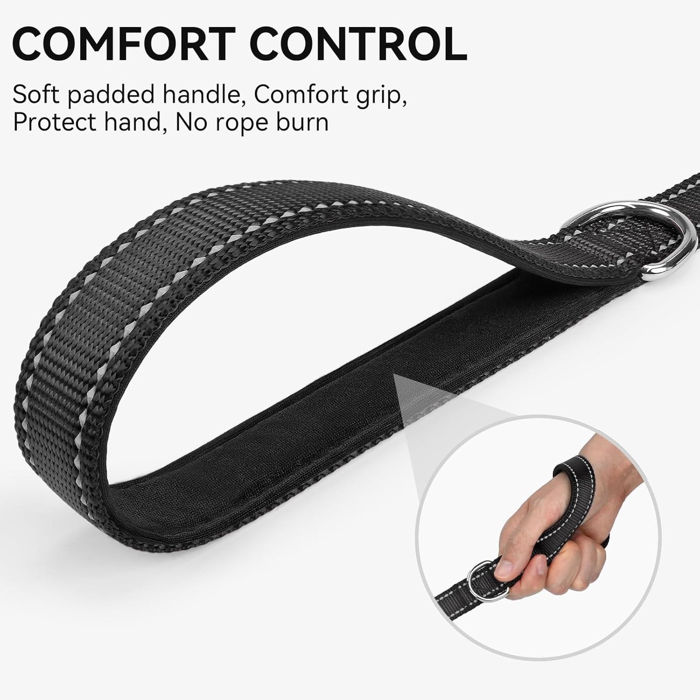 Reflective Dog Leash | 6FT Double-Sided Nylon | Padded Handle