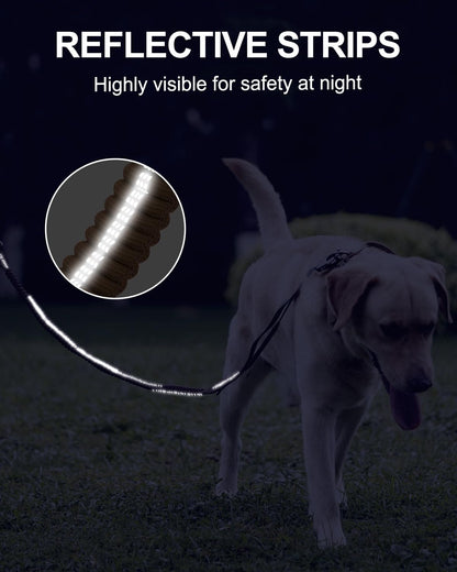 Tactical Bungee Dog Leash | 4-6FT Shock Absorbing | Seatbelt Clip