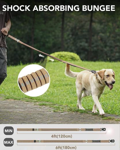 Tactical Dog Collar & Leash Set | Shock Absorbing Bungee | Camo