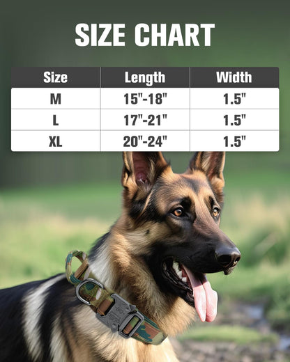 Tactical Dog Collar & Leash Set | Shock Absorbing Bungee | Camo