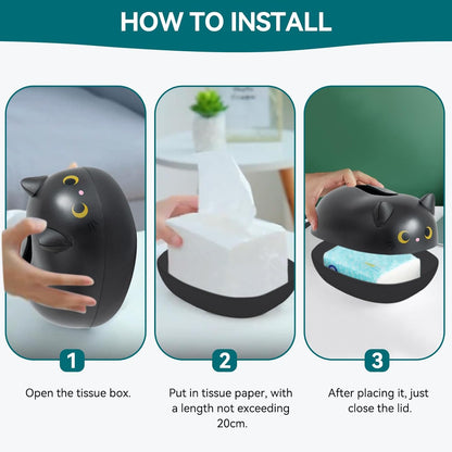 Cartoon Cat Tissue Dispenser | Toilet Paper Holder