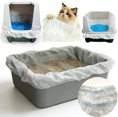 Large Cat Litter Box Liners 16-Pack | Drawstring Heavy Duty