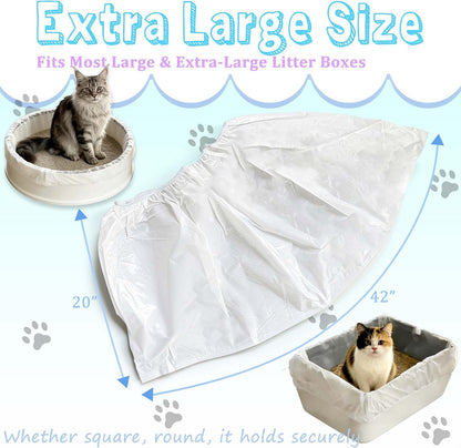 Large Cat Litter Box Liners 16-Pack | Drawstring Heavy Duty